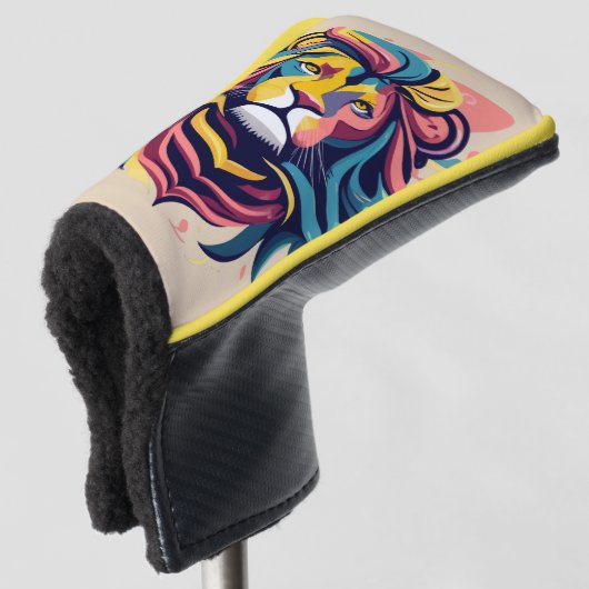 Abstract Lion Head Art Golfheadcover (3/4 voorkant)