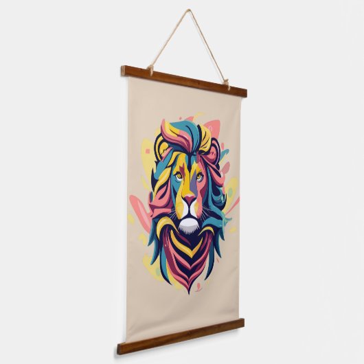 Abstract Lion Head Art Hangend Wandkleed (Gebogen)