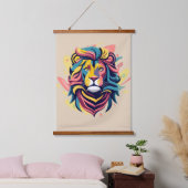 Abstract Lion Head Art Hangend Wandkleed (Slaapkamer)