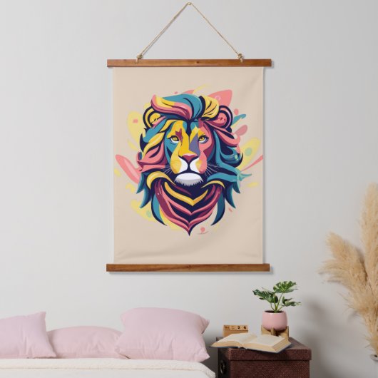 Abstract Lion Head Art Hangend Wandkleed (Slaapkamer)