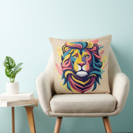 Abstract Lion Head Art Kussen