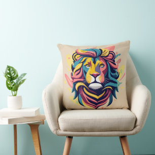 Abstract Lion Head Art Kussen