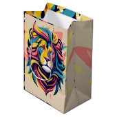 Abstract Lion Head Art Medium Cadeauzakje (Voorkant Gekanteld)