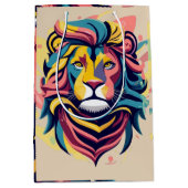 Abstract Lion Head Art Medium Cadeauzakje (Voorkant)