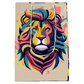 Abstract Lion Head Art Medium Cadeauzakje (Achterkant)