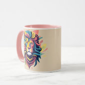 Abstract Lion Head Art Mok (Voorkant links)