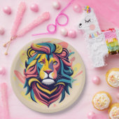 Abstract Lion Head Art Papieren Bordje (Feest)