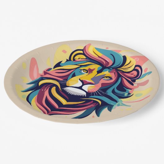 Abstract Lion Head Art Papieren Bordje (Gekanteld)
