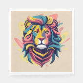Abstract Lion Head Art Servet (Voorkant)