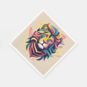Abstract Lion Head Art Servet (Hoek)