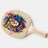 Abstract Lion Head Art Tafeltennisbatje (Zijkant)