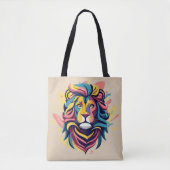 Abstract Lion Head Art Tote Bag (Voorkant)