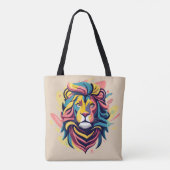 Abstract Lion Head Art Tote Bag (Achterkant)