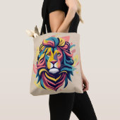Abstract Lion Head Art Tote Bag (Dichtbij)