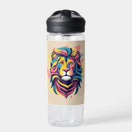 Abstract Lion Head Art Waterfles