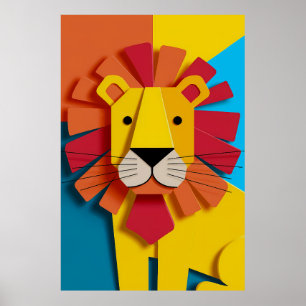 Abstract Lion Poster - Dierlijke Kunst voor Home D