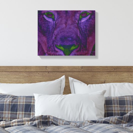 Abstract Lion Wrapped Canvas (Insitu (Slaapkamer))