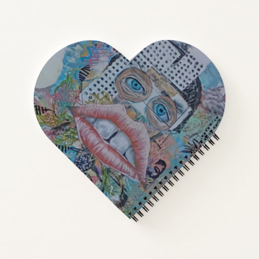 Abstract lippen aangezicht Notitieboek (Achterkant)