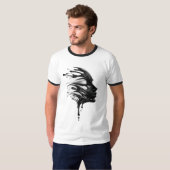 Abstract Liquid Face Art Graphic T-Shirt (Voorkant volledig)