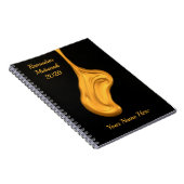 Abstract Liquid Gold Black Notitieboek (Rechterzijde)