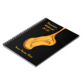 Abstract Liquid Gold Black Notitieboek (Linkerzijde)