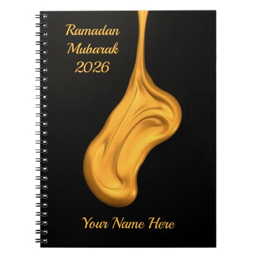 Abstract Liquid Gold Black Notitieboek (Voorkant)