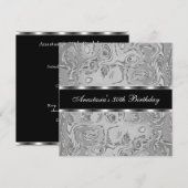 Abstract Liquid Metal Silver 30e verjaardag Kaart (Voorkant / Achterkant)