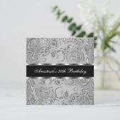 Abstract Liquid Metal Silver 30e verjaardag Kaart (Staand voorkant)