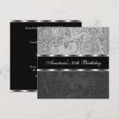 Abstract Liquid Metal Silver Black 30e verjaardag Kaart (Voorkant / Achterkant)