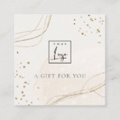 Abstract Logo Glitter Ivory Gold Cadeft Certificat Vierkante Visitekaartje (Voorkant)