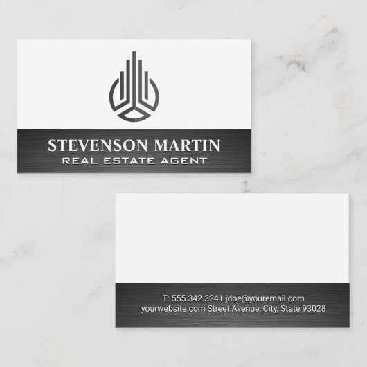 Abstract Logo van onroerend goed Visitekaartje (Voorkant / Achterkant)