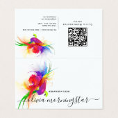 Abstract Lorikeet QR-code Visitekaartje (Buitenkant ongevouwen)