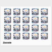 Abstract Lotus Flower Custom Vierkante Sticker (Vel)