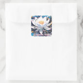 Abstract Lotus Flower Custom Vierkante Sticker (Tas)