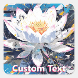 Abstract Lotus Flower Custom Vierkante Sticker