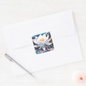 Abstract Lotus Flower Custom Vierkante Sticker (Envelop)