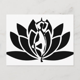 Abstract Lotus Flower & Yoga Pose Afbeelding Briefkaart