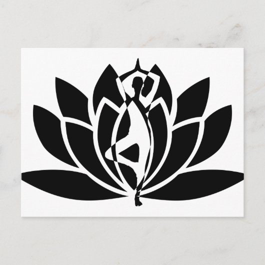 Abstract Lotus Flower & Yoga Pose Afbeelding Briefkaart (Voorkant)