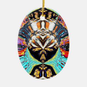 Abstract Lotus-Ornament Keramisch Ornament