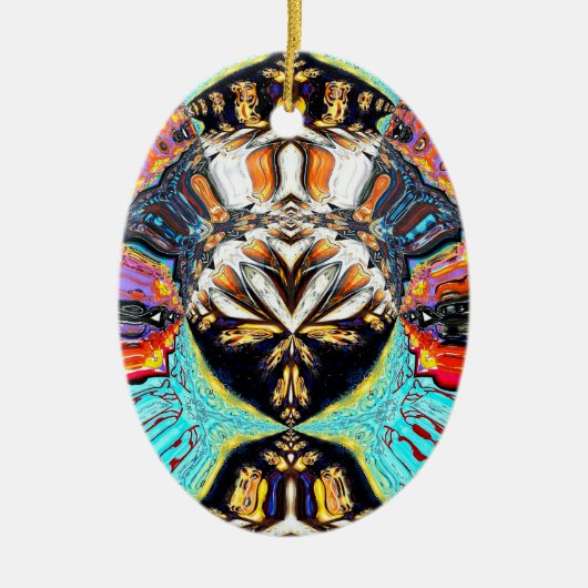 Abstract Lotus-Ornament Keramisch Ornament (Voorkant)