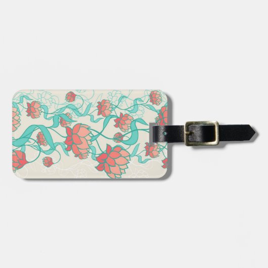 Abstract Lotus Pattern Bagagelabel (Voorkant horizontaal)