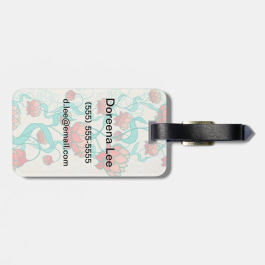Abstract Lotus Pattern Bagagelabel (Achterkant horizontaal)