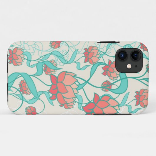 Abstract Lotus Pattern Case-Mate iPhone Case (Achterkant (horizontaal))