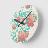 Abstract Lotus Pattern Ronde Klok (Hoek)