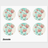 Abstract Lotus Pattern Ronde Sticker