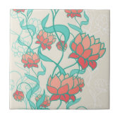 Abstract Lotus Pattern Tegeltje (Voorkant)