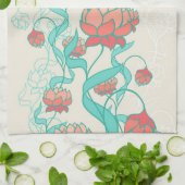 Abstract Lotus Pattern Theedoek (Gevouwen)