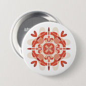 Abstract Lovely Red Mandala Ronde Button 7,6 Cm (Voorkant /achterkant)