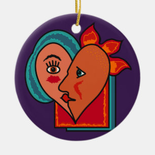 Abstract Lovers aangepast ornament