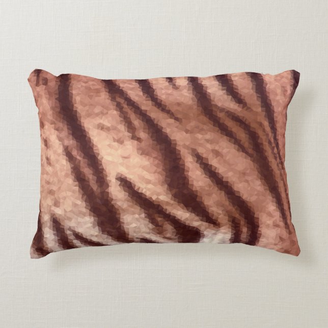 Abstract low poly animal tiger fur pattern. Nature Accent Kussen (Voorkant)